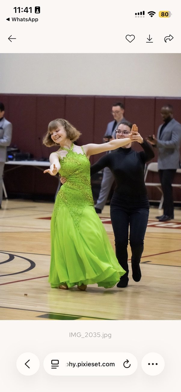 Mariia Dzhelmach dancing